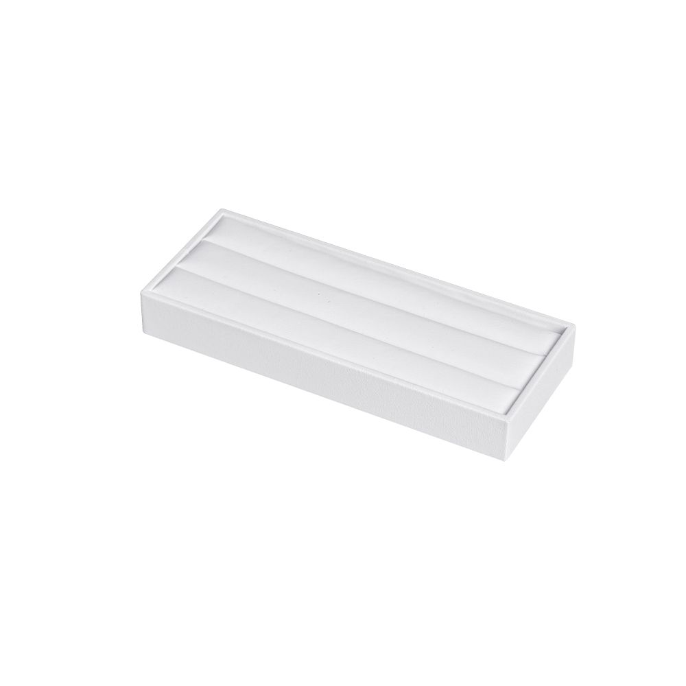 인조가죽 2줄 반지 진열대 화이트 20x8x2.5cm