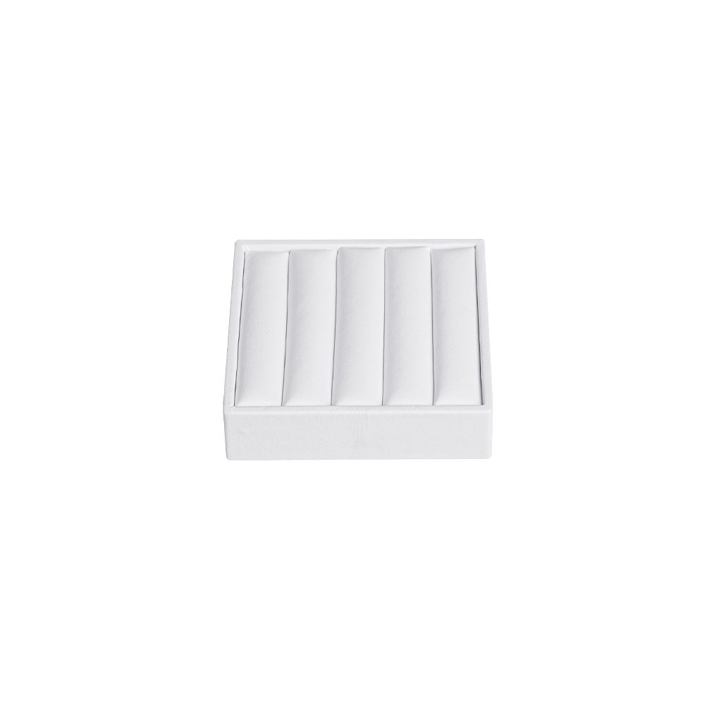 인조가죽 4줄 반지 진열대 화이트 10x10x2.5cm