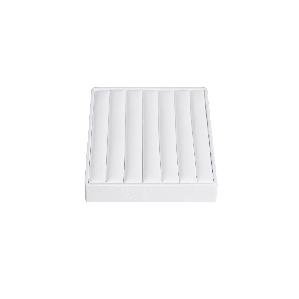 인조가죽 6줄 반지 진열대 화이트 20x15x2.5cm
