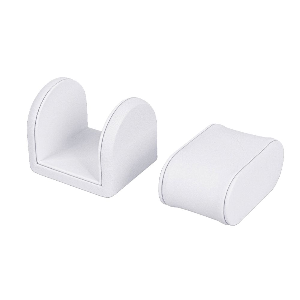 인조가죽 타원 홀더 1구 팔찌 시계 진열대 거치대 화이트 6x5x7cm