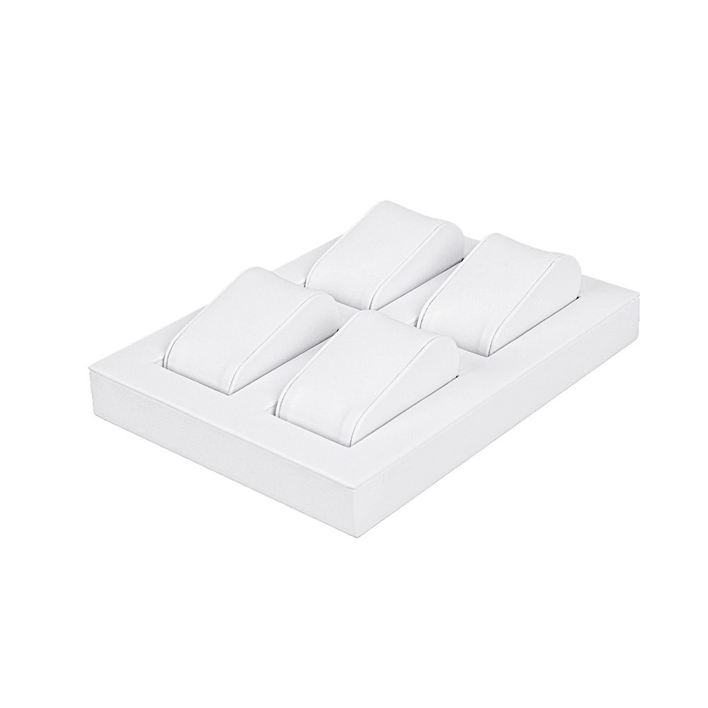 인조가죽 4칸 홀더 팔찌 시계 진열대 거치대 화이트 15x20x4cm