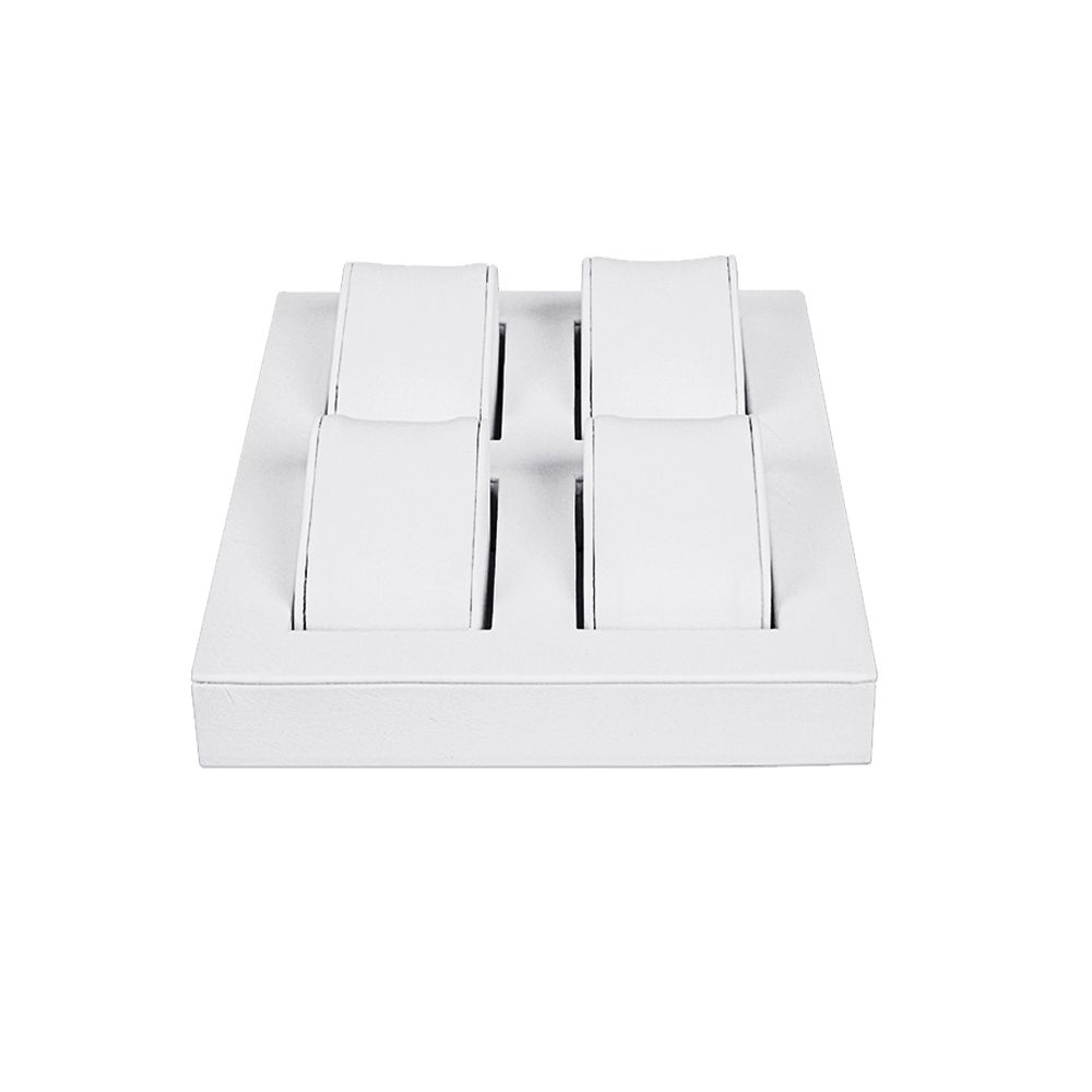 인조가죽 4칸 홀더 팔찌 시계 진열대 거치대 화이트 15x20x4cm