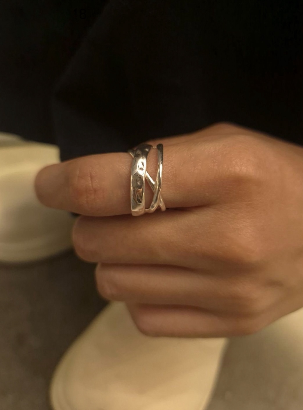 Rough and sheer ring • silver925