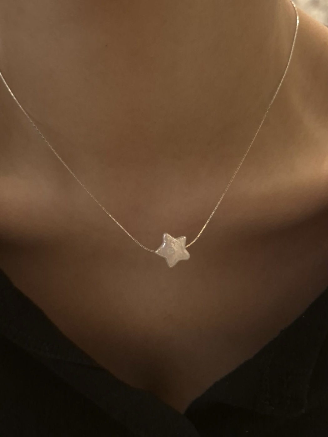 Pearl charm necklace /star,love • silver925