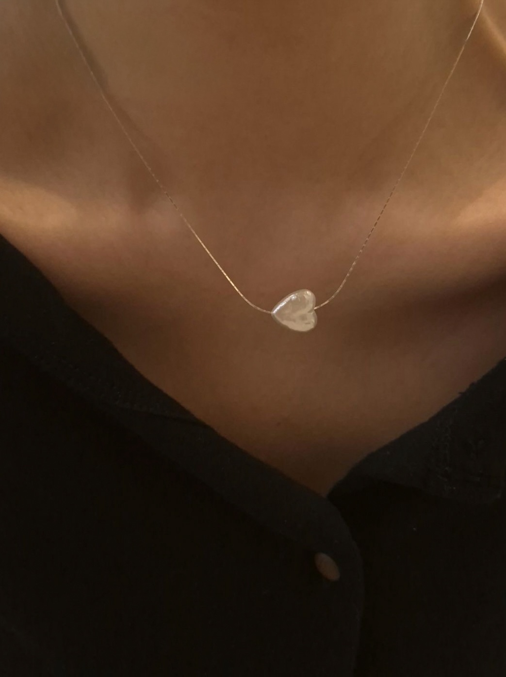 Pearl charm necklace /star,love • silver925