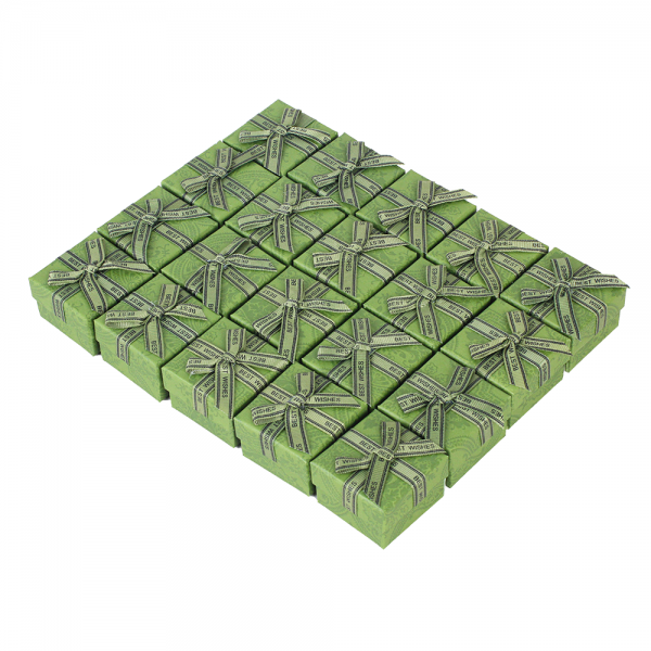 리본 왕반지 주얼리 케이스 상자 그린 5x5x3.5 20개