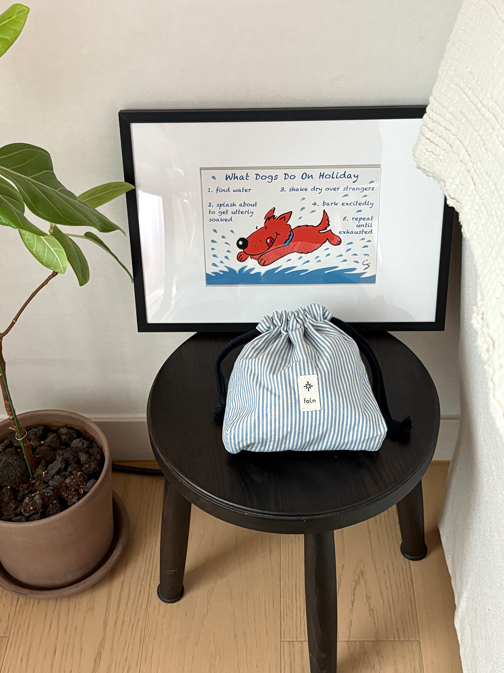 dawn string pouch / blue