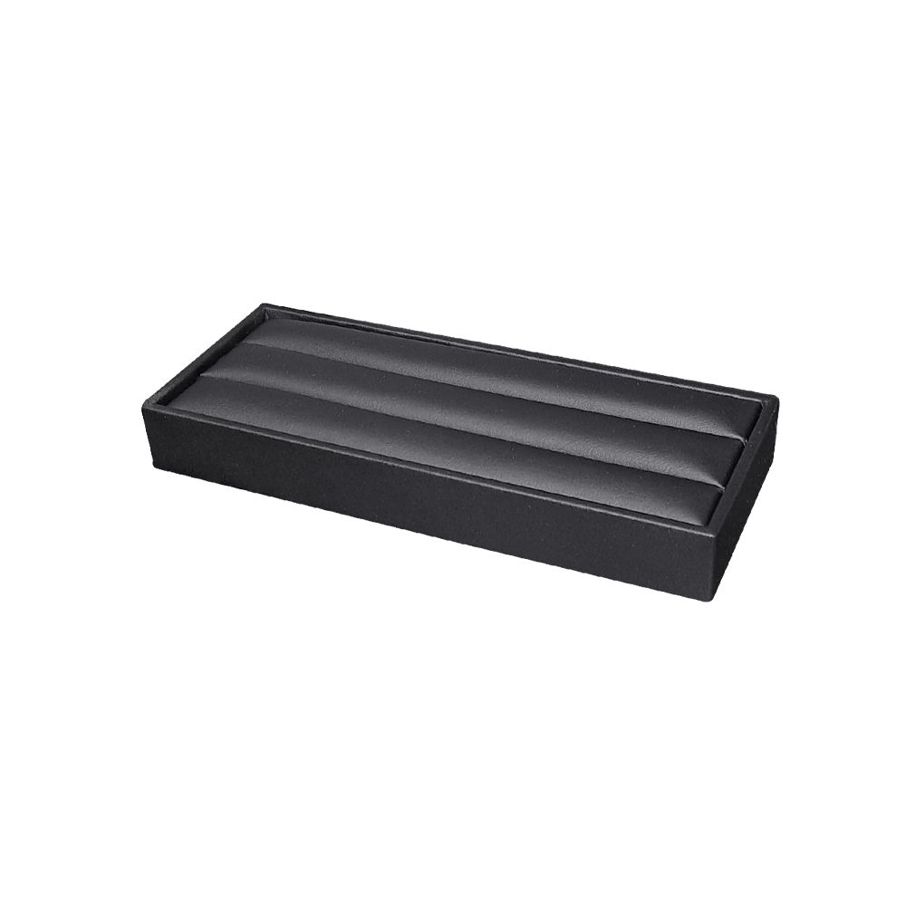 인조가죽 2줄 반지 진열대 블랙 20x8x2.5cm