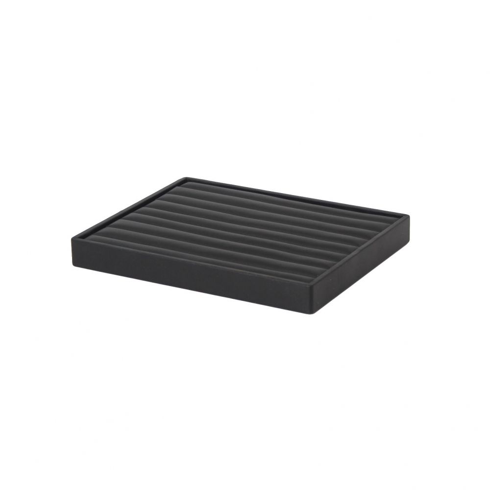인조가죽 8줄 반지 진열대 블랙 25x20x2.5cm