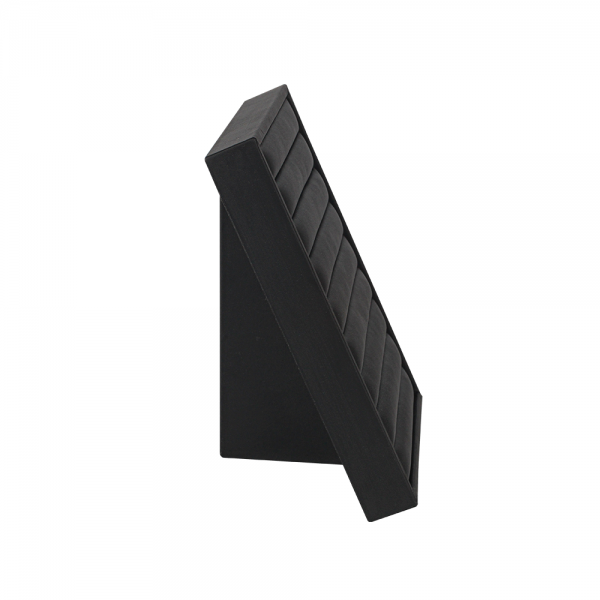 인조가죽 8줄 경사스탠드 반지 진열대 블랙 16x11x19cm