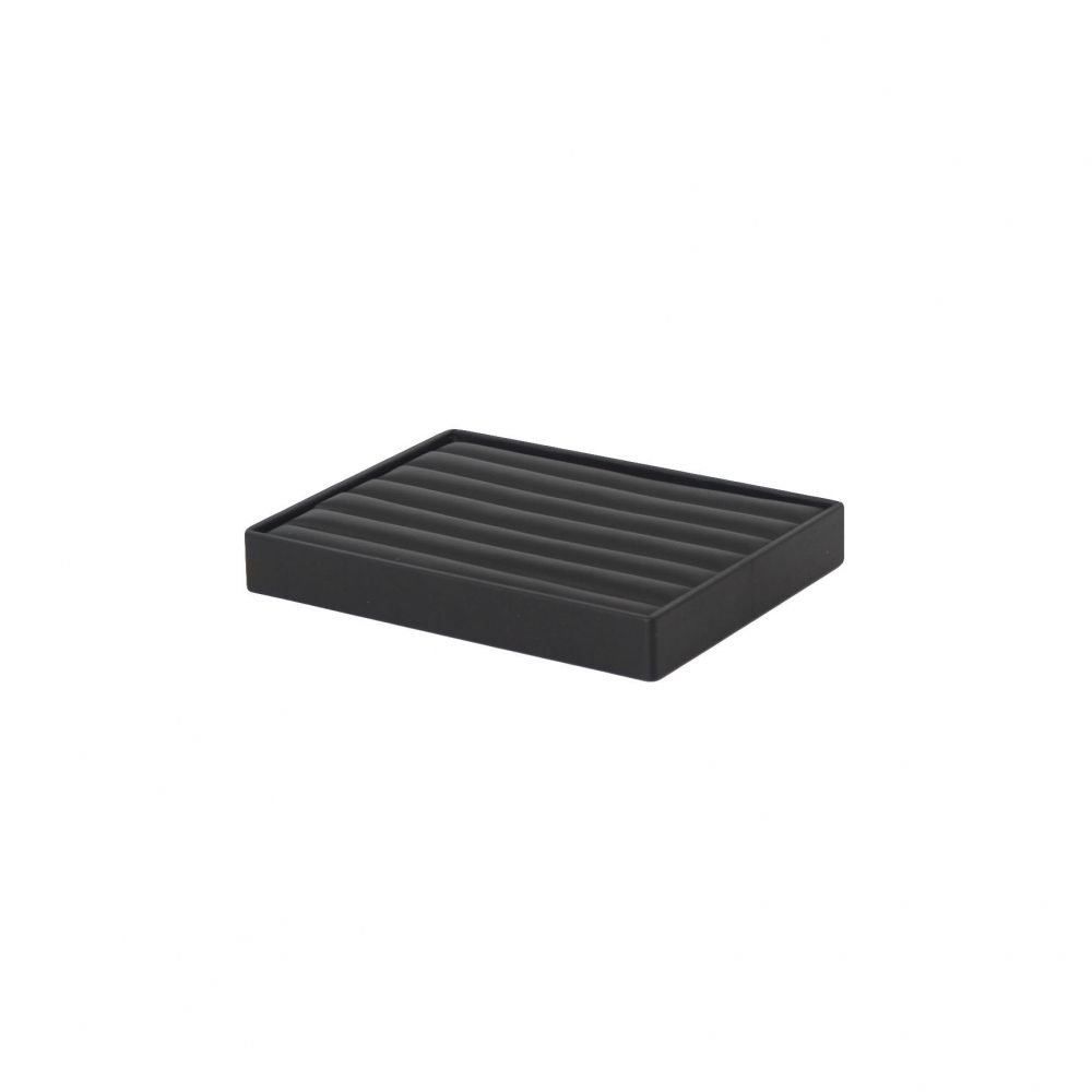 인조가죽 6줄 반지 진열대 블랙 20x15x2.5cm