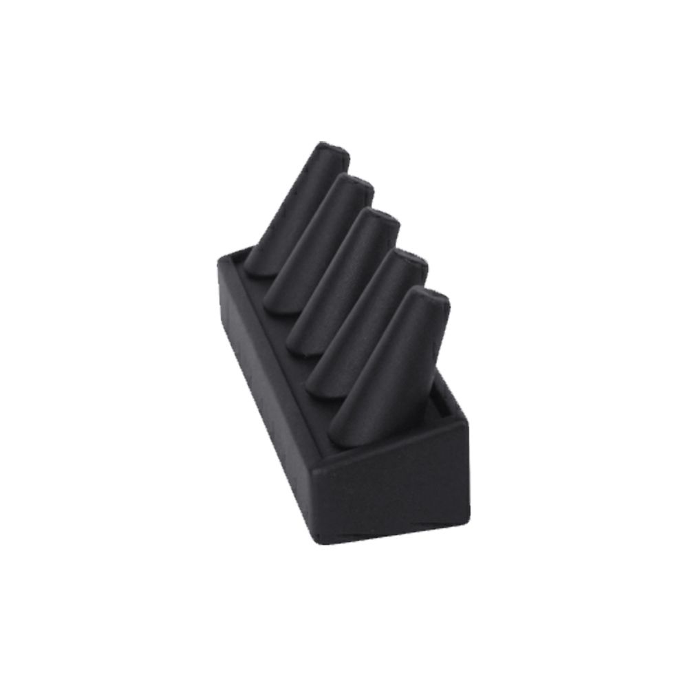 인조가죽 꼬깔 5종 반지 진열대 블랙 17x5x7cm