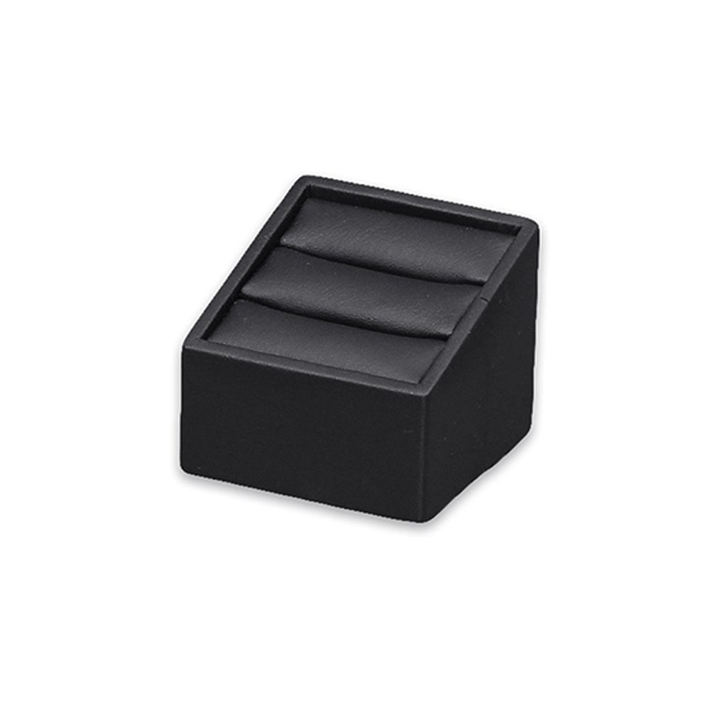 인조가죽 사각 경사 커플 반지 진열대 블랙 6x6x5cm