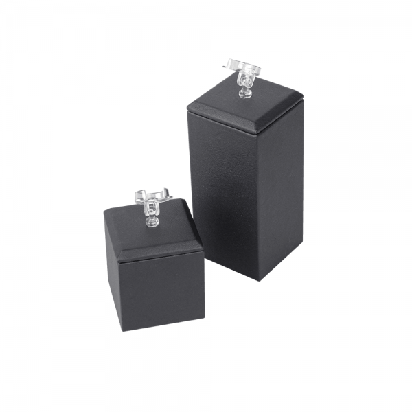 인조가죽 사각 조절 반지 진열대 블랙 소 4.5x4.5x7.5cm