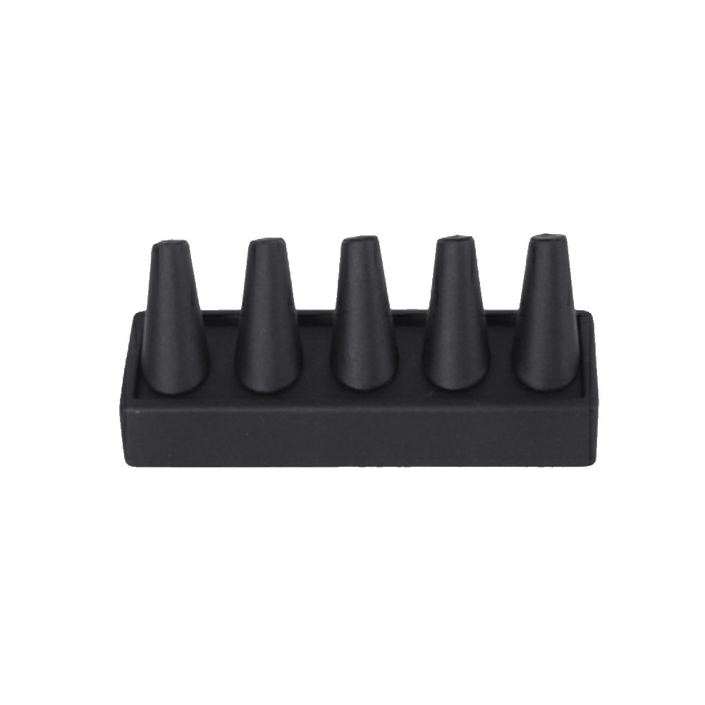 인조가죽 꼬깔 5종 반지 진열대 블랙 17x5x7cm