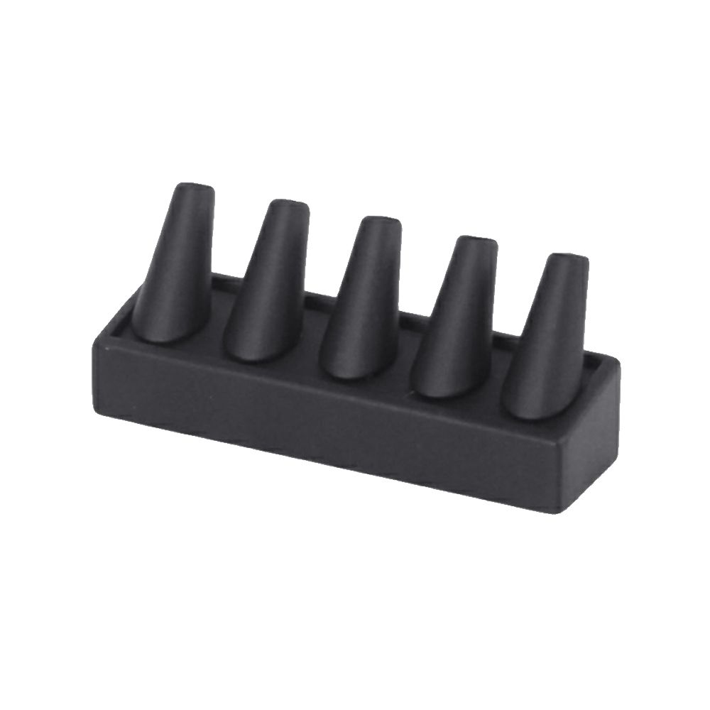 인조가죽 꼬깔 5종 반지 진열대 블랙 17x5x7cm