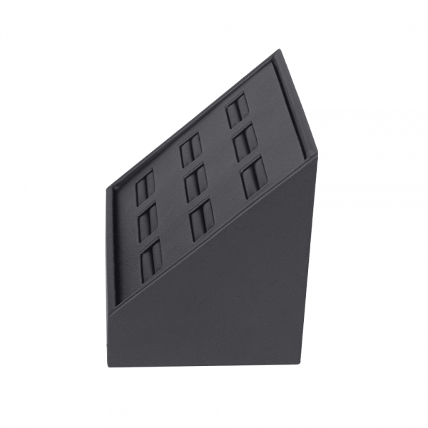 인조가죽 경사 스탠드 9구 반지 진열대 거치대 블랙 14x10x12cm