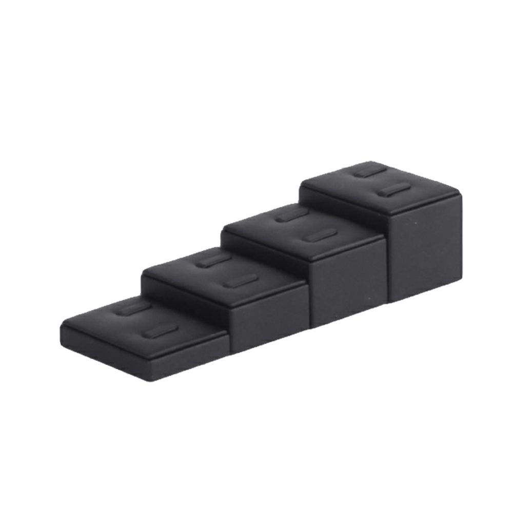인조가죽 커플 4단 반지 진열대 블랙 6x18x4.5cm