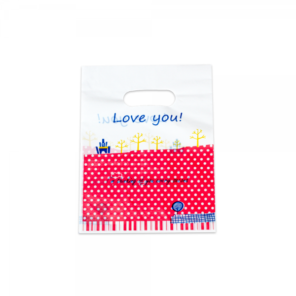 Love you 평판비닐 봉투 핑크 소 15x20cm 100장