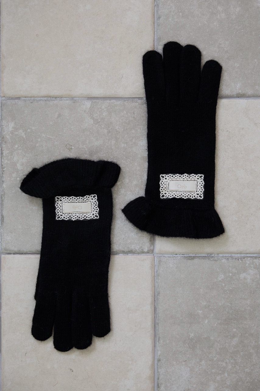 Orb frilly gloves (deep black)