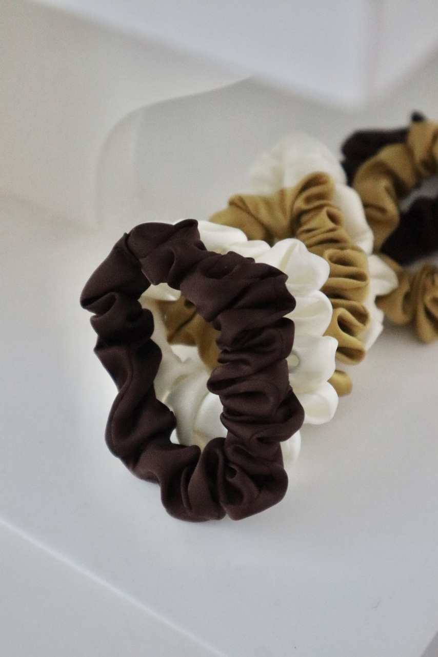 Tiny olive sandwich scrunchie(3set)