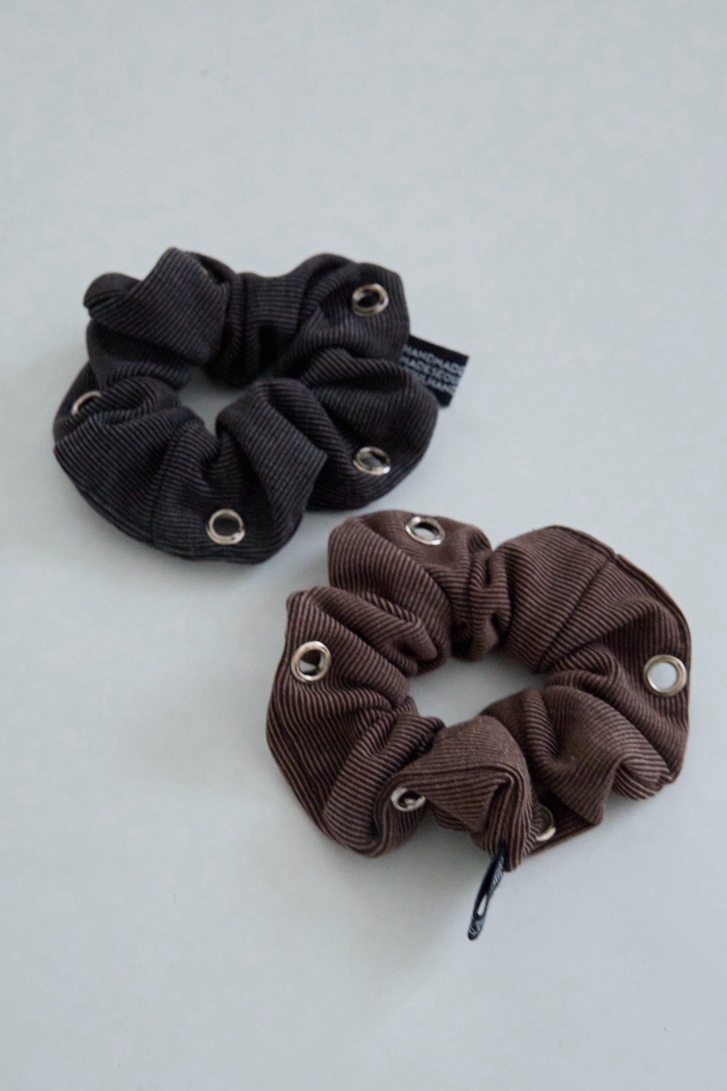Stud stripe scrunchie /2colors