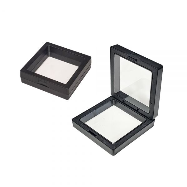 투명 주얼리 디스플레이 실리콘 케이스 블랙 7x7x2cm 10개