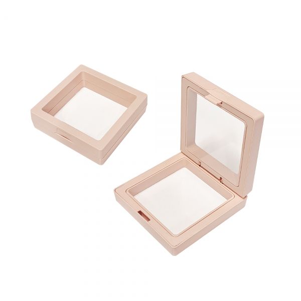 투명 주얼리 디스플레이 실리콘 케이스 핑크 7x7x2cm 10개