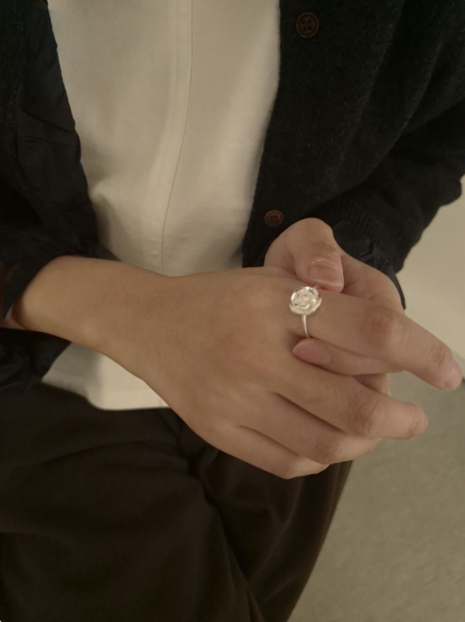 Big rose ring • silver925