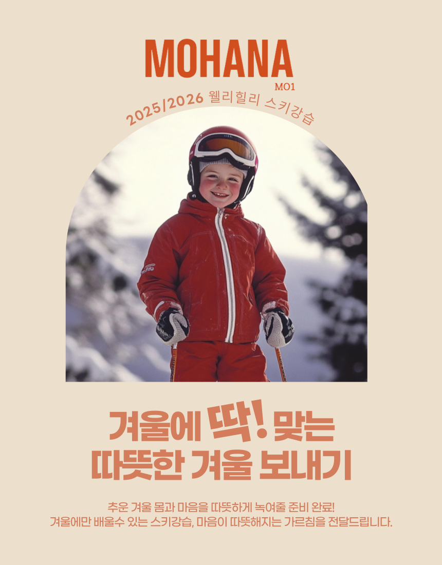 (횡성 정선)웰리힐리 하이원 어린이 성인 스키강습 모하나스키