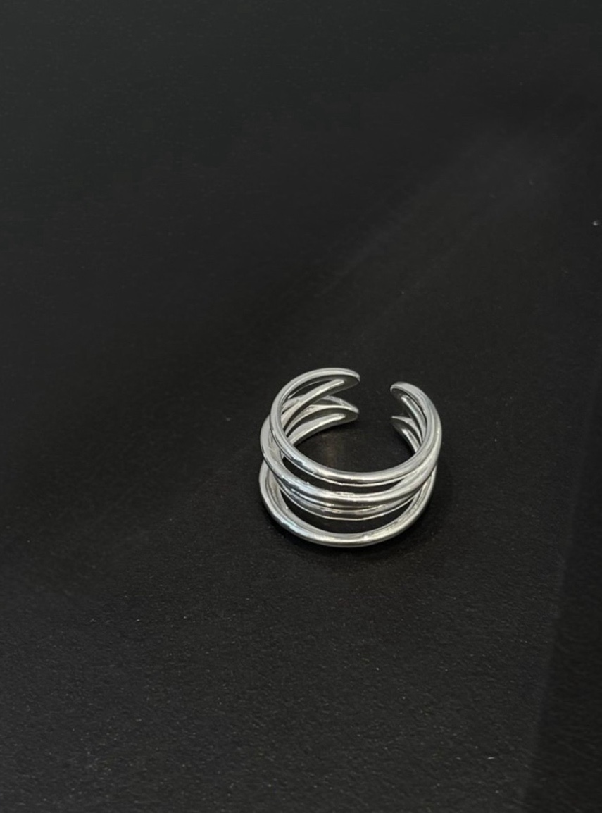 Thin layered line ring • silver925