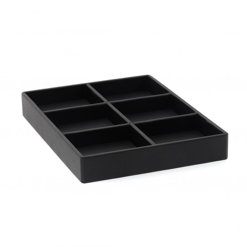 인조가죽 나눔 6칸 다용도 진열대 블랙 20x15x2.5cm