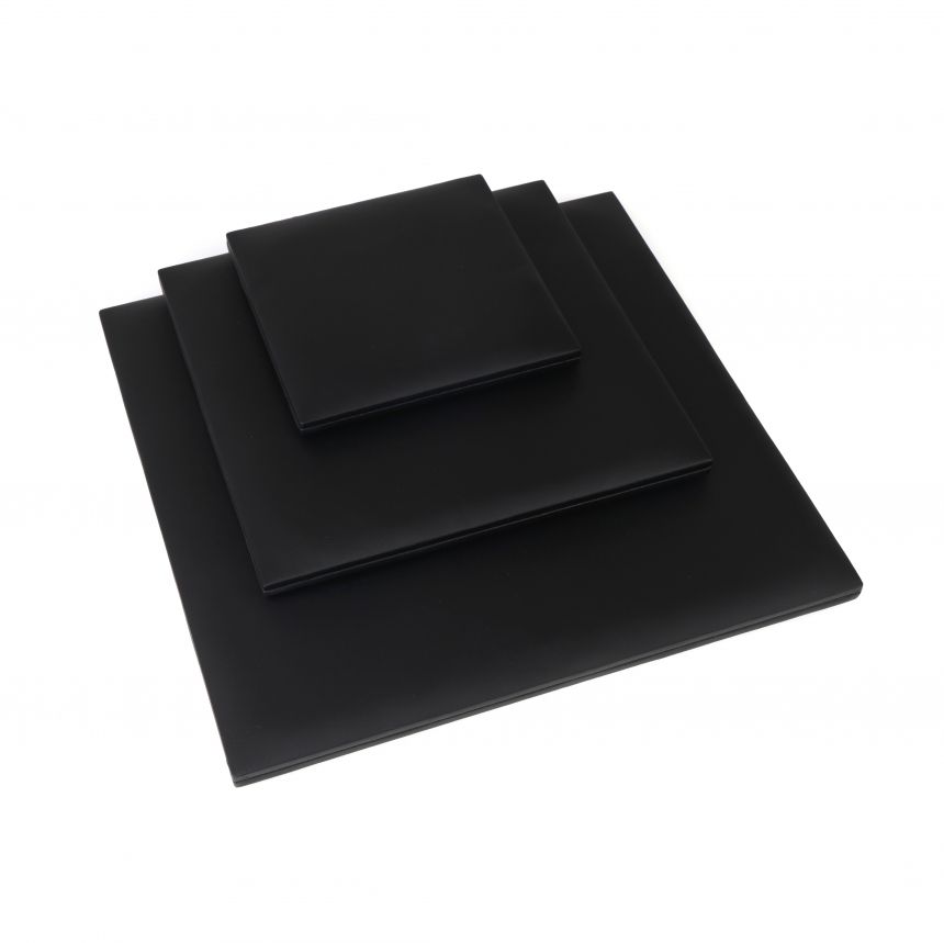 인조가죽 사각 3단 다용도 진열대 블랙 35x35x2cm