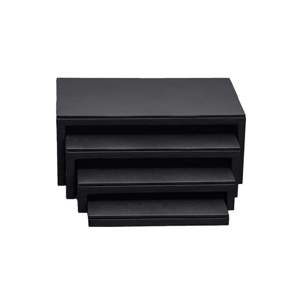 인조가죽 점보 4단 ㄷ자 다용도 진열대 블랙 25x15x10cm