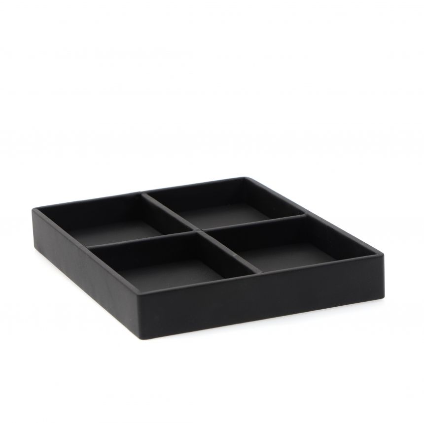 인조가죽 나눔 4칸 다용도 진열대 블랙 20x15x2.5cm