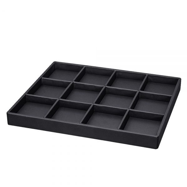 인조가죽 나눔 12칸 다용도 진열대 블랙 대 29x25x2.5cm