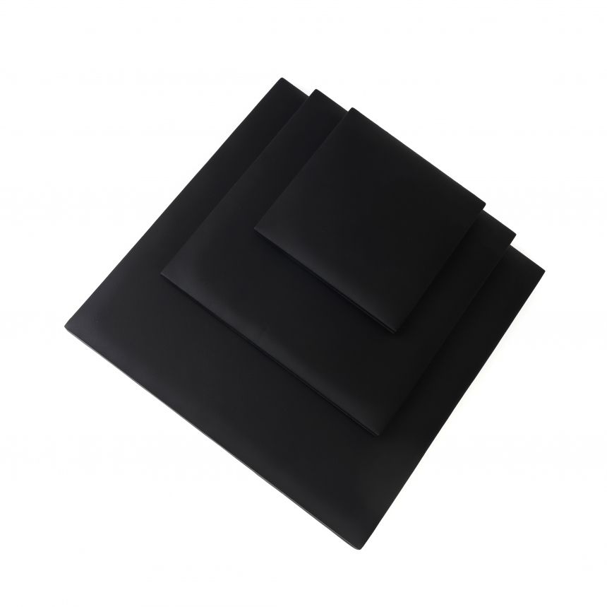 인조가죽 사각 3단 다용도 진열대 블랙 35x35x2cm