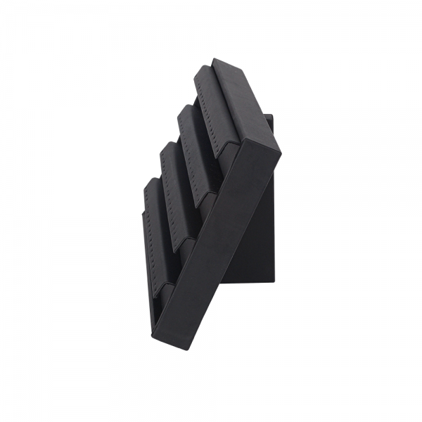 인조가죽 4단 경사스탠드 귀걸이 피어싱 진열대 블랙 25x10x15cm
