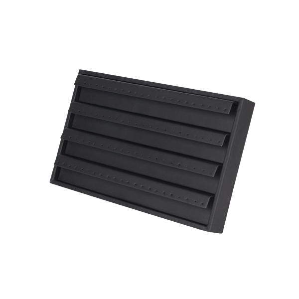 인조가죽 4단 경사스탠드 귀걸이 피어싱 진열대 블랙 25x10x15cm