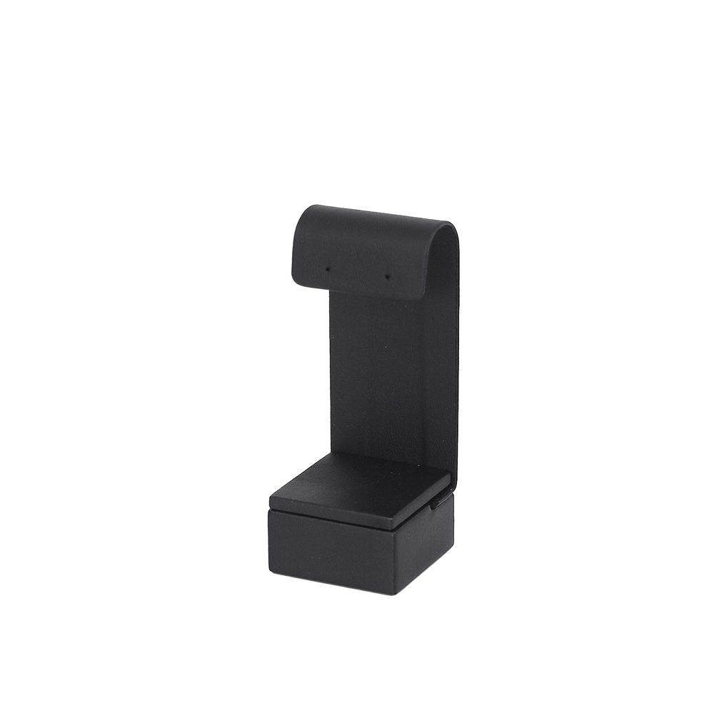 인조가죽 J형 귀걸이 진열대 블랙 소 4x4x10cm