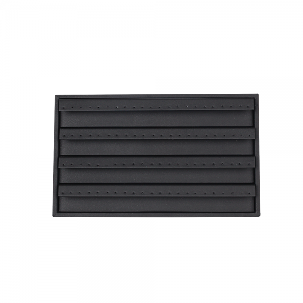 인조가죽 4단 경사스탠드 귀걸이 피어싱 진열대 블랙 25x10x15cm