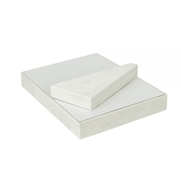 뉴 벨벳 6줄 경사스탠드 반지 진열대 아이보리 20x10x15cm