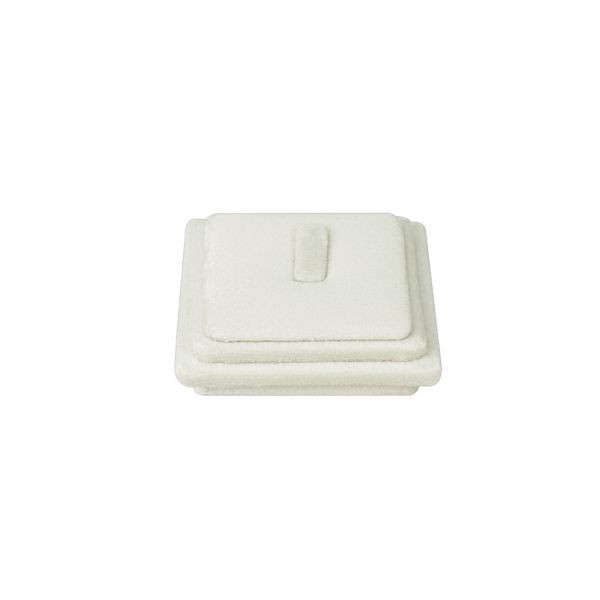 뉴 벨벳 사각3단 1구 반지 진열대 아이보리 6x6x2cm