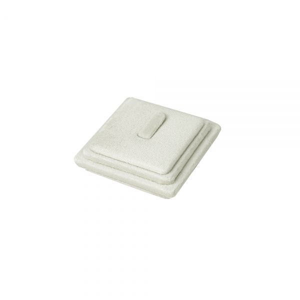 뉴 벨벳 사각3단 1구 반지 진열대 아이보리 6x6x2cm