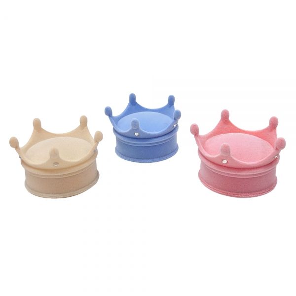 왕관 모양 왕반지 주얼리 케이스 블루 7x7x4.5cm 1개