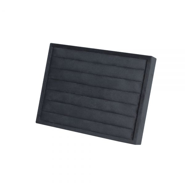 뉴 벨벳 6줄 경사스탠드 반지 진열대 블랙 20x10x15cm