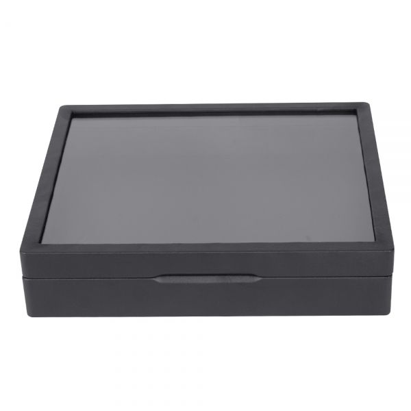 인조가죽 유리 민판 다용도 홈형 자석 보관함 블랙(인조가죽) 중 29x25x6.5cm