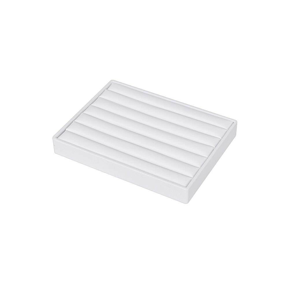 인조가죽 6줄 반지 진열대 화이트 20x15x2.5cm