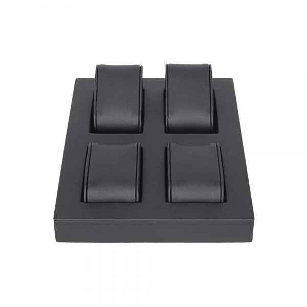 인조가죽 4칸 홀더 팔찌 시계 진열대 거치대 블랙 15x20x4cm