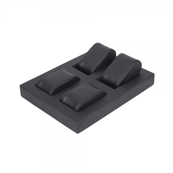 인조가죽 4칸 홀더 팔찌 시계 진열대 거치대 블랙 15x20x4cm